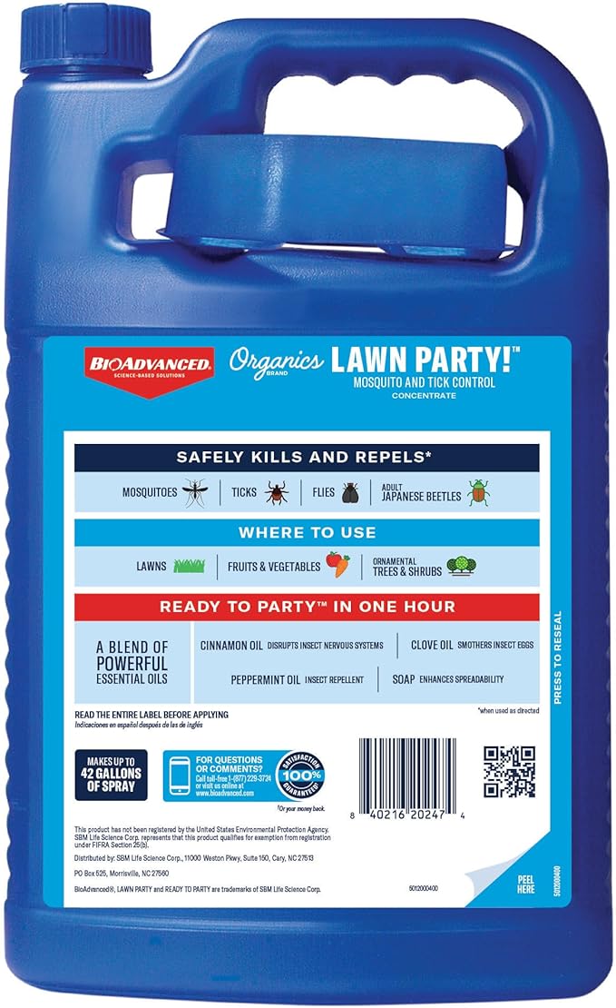 BioAdvanced Lawn Party Mosquito and Tick Control Concentrate 1 Gal 21333 Sq Ft