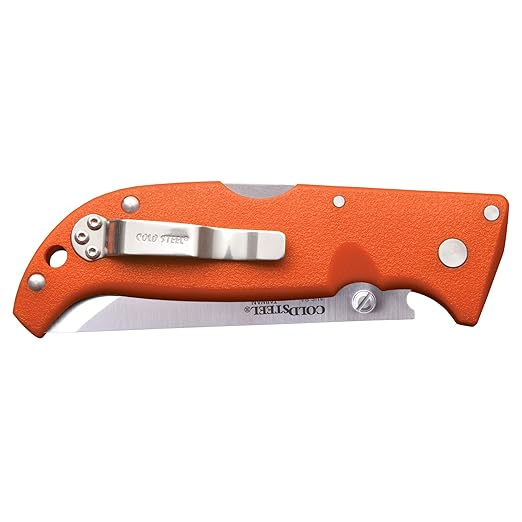 Cold Steel Finn Wolf 3.5in AUS8A Razor-Sharp Straight Back Blade 4.375in Griv-Ex Blaze Orange Handle Hunting Folding Knife Boxed