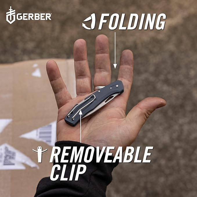 Gerber Gear LST - EDC Pocket Knife - Survival Tactical Tool for Travel Camping &amp Outdoor Adventure - Lightweight &amp Compact Folding Knife - Stainless Steel Blade - Blue