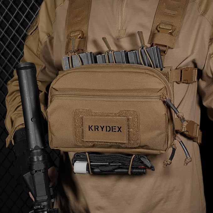 KRYDEX Tactical Admin Pouch with Molle GP Pouch Modular Pouch Utility Fanny Pack for Vest and Chest Rig