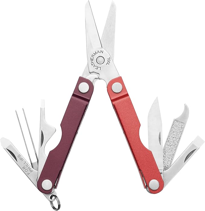 LEATHERMAN Micra Keychain Multi-tool with Grooming Tools Mini Pocketknife for Everyday Carry (EDC) Hobbies &amp Outdoors Built in the USA Mulled Wine