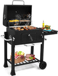 Outvita Large Barrel Charcoal BBQ Grills with 794 SQ.IN. Cooking Area Outdoor Barbecue Grill with Adjustable Charcoal Tray &amp Foldable Side Table for Backyard Patio Picnic