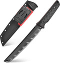Gtkii GTK6 Fixed Blade Knife AUS-10 Steel Blade Full Tang Nylon Fiberglass Handle EDC Fixed Knifes for Outdoor Camping Adventure (black)