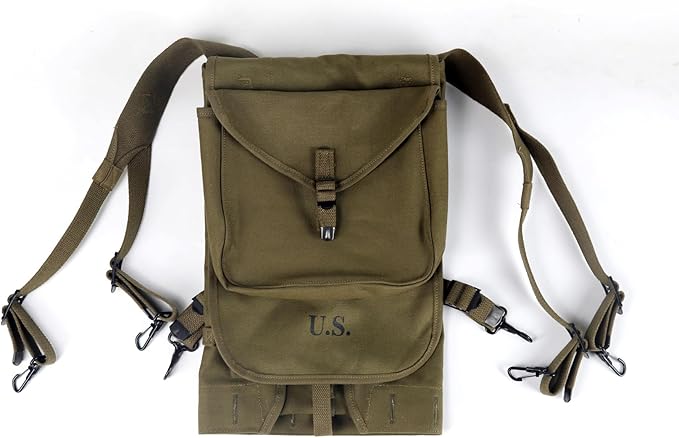 ANQIAO WW2 US M1928 Haversack Olive Green (m1928 haversack)