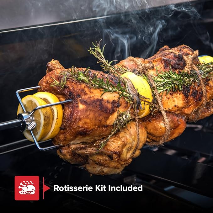 Nexgrill Deluxe 6-Burner Propane Gas Grill with Ceramic Searing Side Burner Rotisserie Kit 60000 BTUs Output and Stainless Steel Control Panel BBQ Grill Perfect for Outdoor Gatherings - 720-0896B