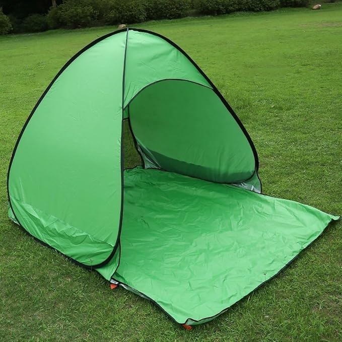 Pop Up Beach Camping Tent UPF 50+ for Uv Sun Protection Waterproof Sun Shades Beach Umbrella for Family for Outdoor Patio Fishing Picnic Pool Parties (Green)