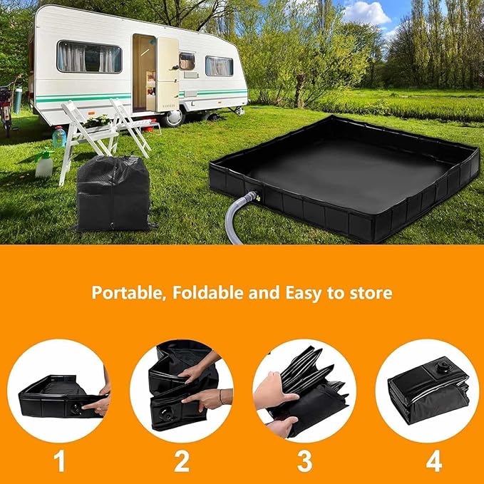 Outdoor Shower Platform with Drain Hose Shower Pan Collapsible Camp Shower for OutdoorCampingBeach Caravan and Shower Stall