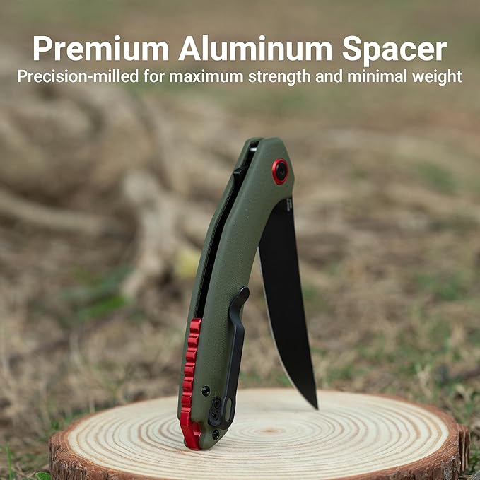 CJRB Tactical Knife Small Folding Pocket Knife with AR-RPM9 Steel Blade and G10 Handle for Men Outdoor Survival Hunting Camping Gobi(J1906B) Green