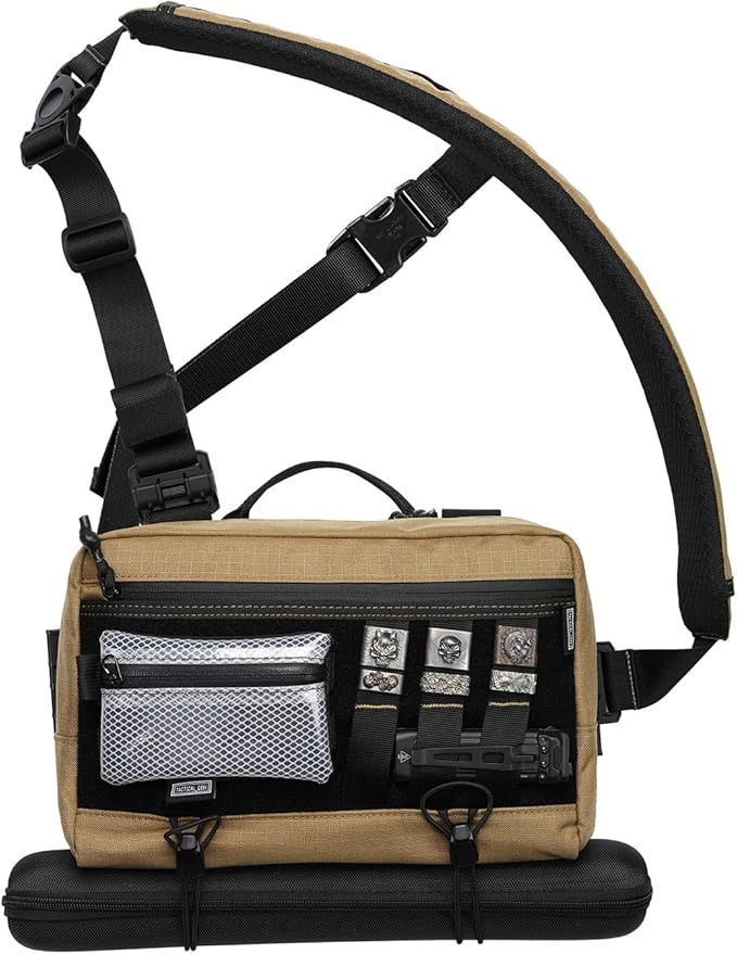 TACTICAL_GEEK L3 Pro EDC Crossbody Bag Chest Bag with Adjustable StrapDaily Carry Sling Pack Large Capacity Daypack Organizer for Camera Drones（T500 Coyote Tan）