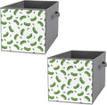 Foldable Cube Storage Organizer with Handles Pickle Cucumbers Durable Collapsible Fabric Bin for Travel &amp Camping Portable Organizer for Gear &amp Supplies