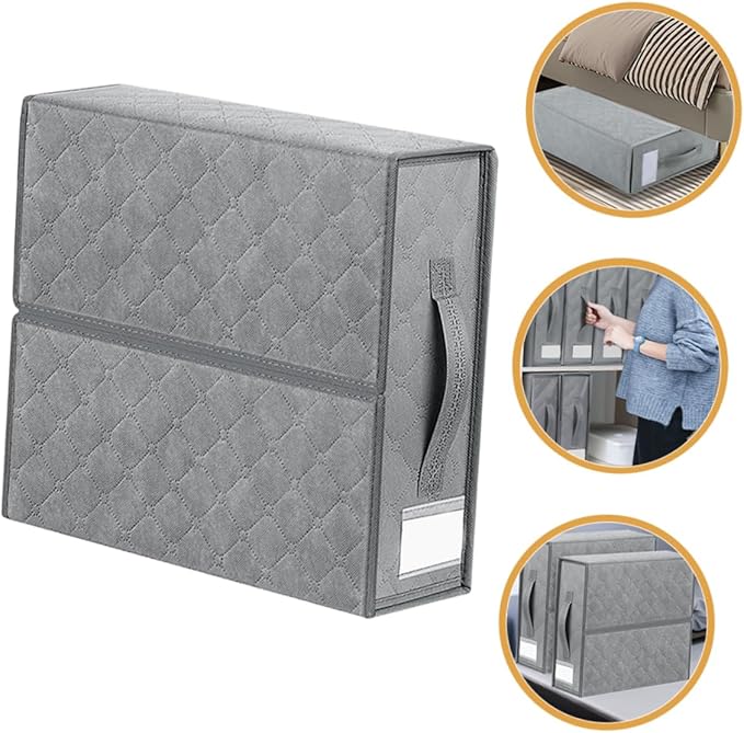 Foldable Bedding Organizer Storage Bin for Blankets and Pillowcases Container Zipper for Bedroom Closet and Dorm Use Lightweight and Portable Design