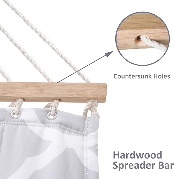 SUNCREAT Replacement Hammock for Stand 475 lbs Capacity Two Person Backyard Hammock for Outside Gray Cloud