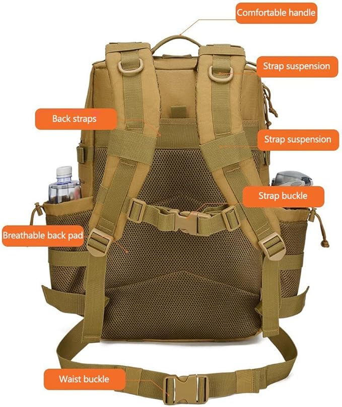 Military Tactical Backpack Army 3 Day Assault Pack Molle Bag Rucksack (Military Green)