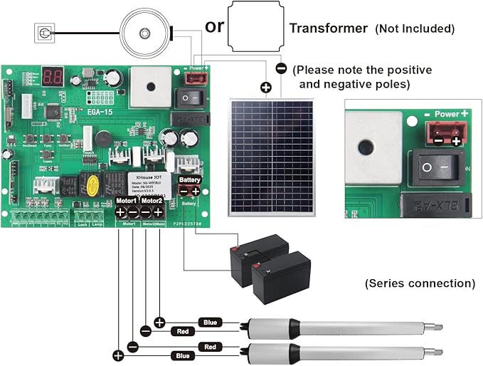 X X-HOUSE Solar Panel 24V 20W Monocrystalline Waterproof Panel with Bracket Plate for Gate Solar System Used to Charge The 24V Batteries