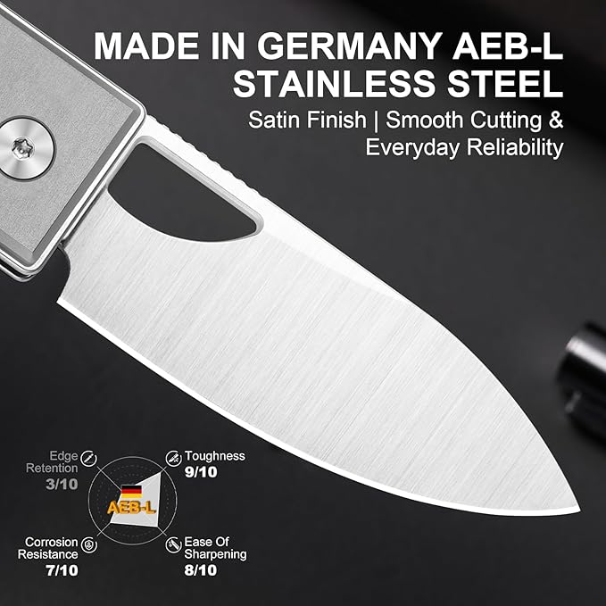Kizer Little Ringbo Pocket Knife 2.95 AEB-L Steel Drop Point Folding Knife with Gray Aluminum Handle Thumb Hole Opener Button Liner Lock EDC knives for Camping Hiking V3708A1