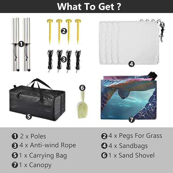 ALAZA Sea Turtle Butterflies Roses Beach Tent Sun Shelter UPF50+ Protection Beach Shade Canopy w/ 4 Sandbags for Outdoor Camping Fishing Backyard Fun Picnic 10x9 ft