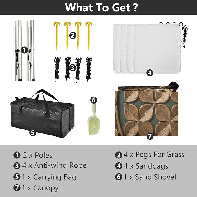 xigua St. Patrick's Day Beach Tent Sun Shelter with Carrying Bag - Silver Coated Oxford Fabric Beach Canopy for Beach Camping Fishing - Includes Windproof Ropes Sandbags &amp Stakes