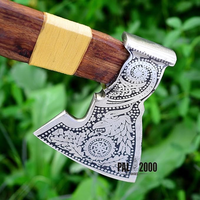 Splitting Axe Camping Chopping Hatchet Viking Tomahawk Battle Hunting Outdoor Solid Wood Handle 5002