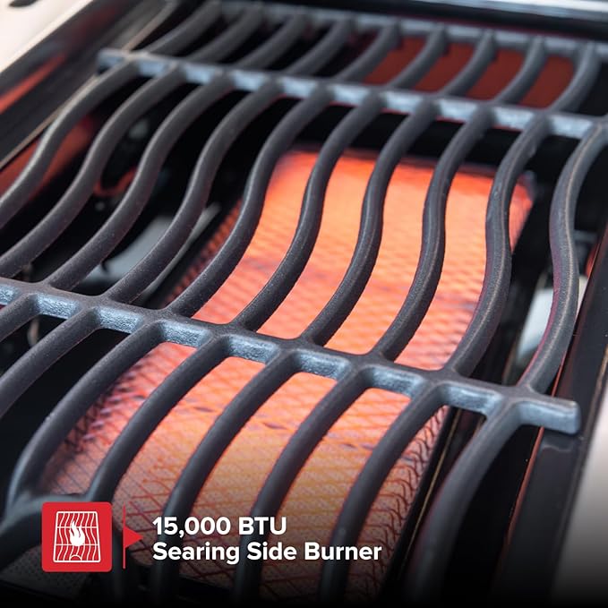 Nexgrill Deluxe 6-Burner Propane Gas Grill with Ceramic Searing Side Burner Rotisserie Kit 60000 BTUs Output and Stainless Steel Control Panel BBQ Grill Perfect for Outdoor Gatherings - 720-0896B