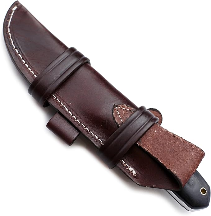 GCS Handmade Micarta Handle D2 Tool Steel Tactical Hunting Knife with leather sheath Full tang blade designed for Hunting &amp EDC GCS 105