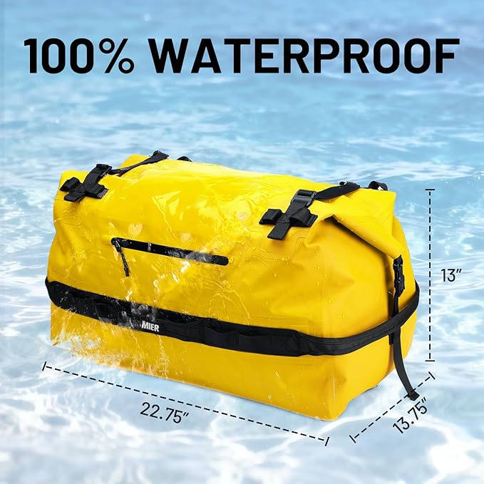 MIER Waterproof Duffel Bag Motorcycle Dry Bag Backpack Large Roll-Top Heavy Duty Dry Duffle Bags for Kayaking Camping Boating Gym Beach Cruise Ship 60L/80L