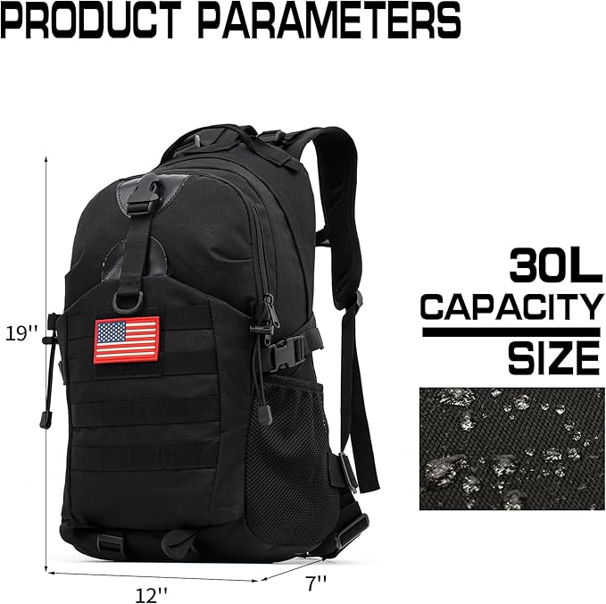 Camo BackpackSmall Tactical Backpack for outdoorMilitary Teen Boys Backpacks for School 30L