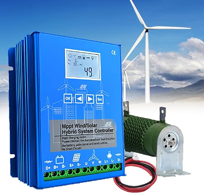 15000W Wind Solar Hybrid Charge Controller - 24V/48V Auto MPPT Boost Charge Regulator with LCD Display and Dump Load 24V/48V