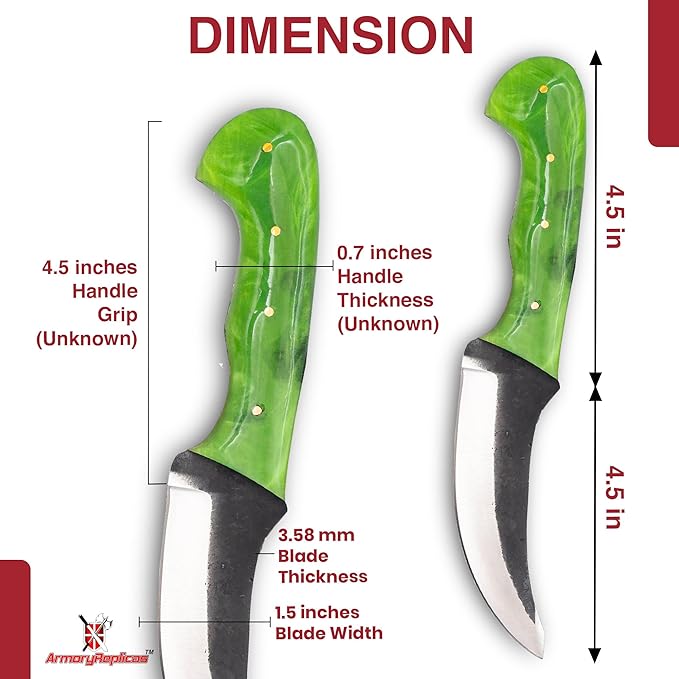 Armory Replicas™ Full Tang Outdoor Camping Knife – High Carbon Steel Trailing Point Blade for Hunting – Durable Versatile and Reliable Tool for Outdoor Adventures