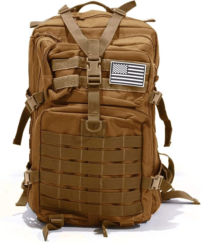Bug Out Bag Backpack - 50L Tactical Backpack - Great for Survival Essentials (Tan)