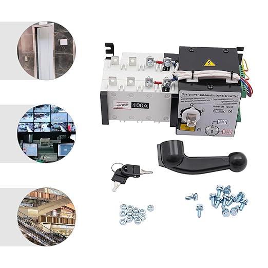 Dual Power Automatic Transfer Switch 63A 2P/4P 110V Generator Changeover Switch Tool Electronic Power Circuit Breaker Controller 50HZ/60HZ (4P/100A Black)