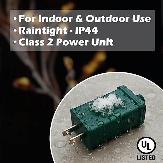 Goodsby Class 2 LED Transformer for Christmas X-Mas Tree Lights Holiday Lighting LED String Light 29V 0.45A Power Supply 13W Raintight US Plug Power Adapter UL-Listed TS-13W29V (Right Positive)