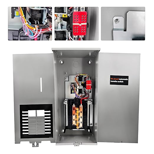 100 Amp Automatic Transfer Switch Replacement for Generac RXG16EZA3 for Indoor and Outdoor Use 16-Circuit NEMA 3R Aluminum Enclosure with Integrated Load Center for Essential Circuit Backup