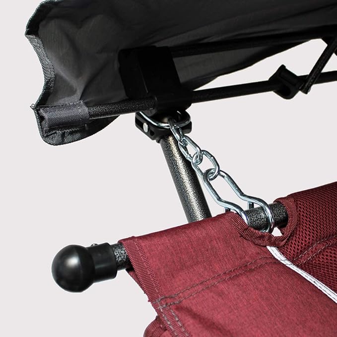 Zenithen Limited Portable Folding Metal Framed Hammock with a Retractable Canopy Perfect for Camping Patio Outdoor and Relaxing Side Pockets Included Red (Pack of 1)