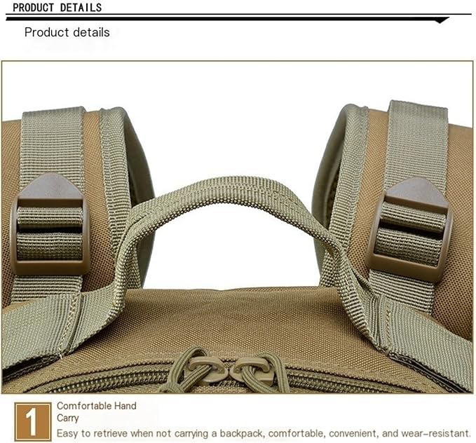 35L Military Tactical Backpack Waterproof Hiking Bag Breathable Rucksack(Camel)