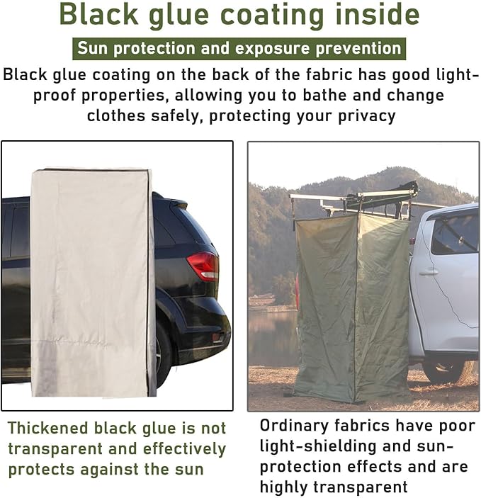 Outdoor Shower Tent Portable Toilet Tents for Camping Oxford Waterproof SUV Truck Privacy Tent for Universal Car Roof Rack Bars (100x100x200cm)
