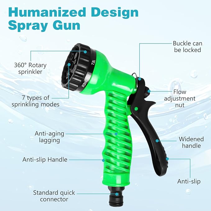 Vevitts Portable Pressure Sprayer Shower 5L for Camping with 7 Spray Modes Hand Press Camping Shower with Hose and Shower Head Hiking Traveling Shower Garden Sprayer Pet Shower Blue