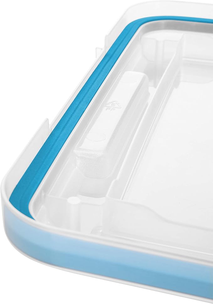 Sterilite 37 Qt Gasket Box Stackable Storage Bin with Latching Lid and Tight Seal Plastic Container to Organize Underbed Clear Base and Lid 4-Pack