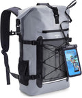 ECOHUB Waterproof Backpack for Women Men 30L Roll-Top Closure Heavy Duty Dry Bag for Travel with IPX8 Waterproof Phone Case