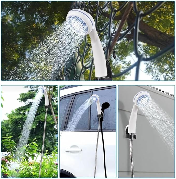 Portable Camping Shower with Adjustable Flow – for Easy &amp Convenient Outdoor Cleaning 2025 New Rechargeable Shower Pump with Showers Head &amp Hose for RV Travel Hiking Pet &amp Car Wash Use
