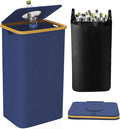 hejhncii Pack of 1 Large Capacity University Cloth Storage Container 100L Collapsing for Easy Bending Home Garage Otherwise Office Storage Handsfree Lid
