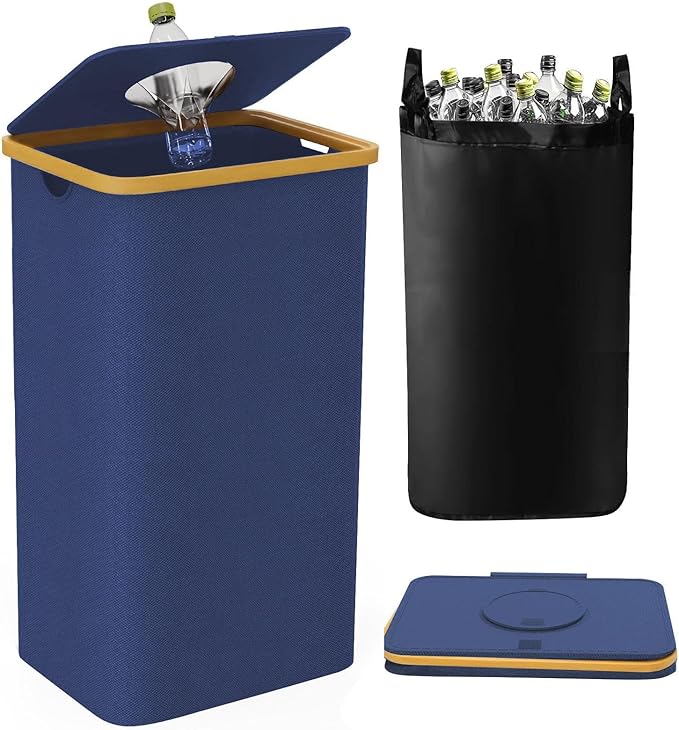 hejhncii Pack of 1 Large Capacity University Cloth Storage Container 100L Collapsing for Easy Bending Home Garage Otherwise Office Storage Handsfree Lid