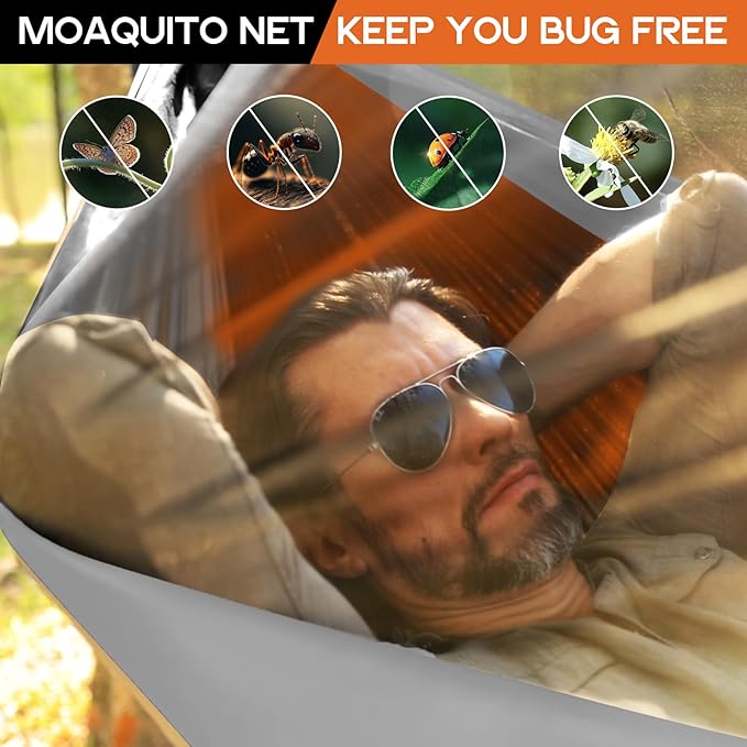 Camping Hammock Mosquito NetDouble &amp Single Portable Hammocks Hammocks with 2 Tree StrapsHammock Tent for Travel CampingCamping Accessories for Indoor Outdoor Hiking Backpacking Backyard Beach