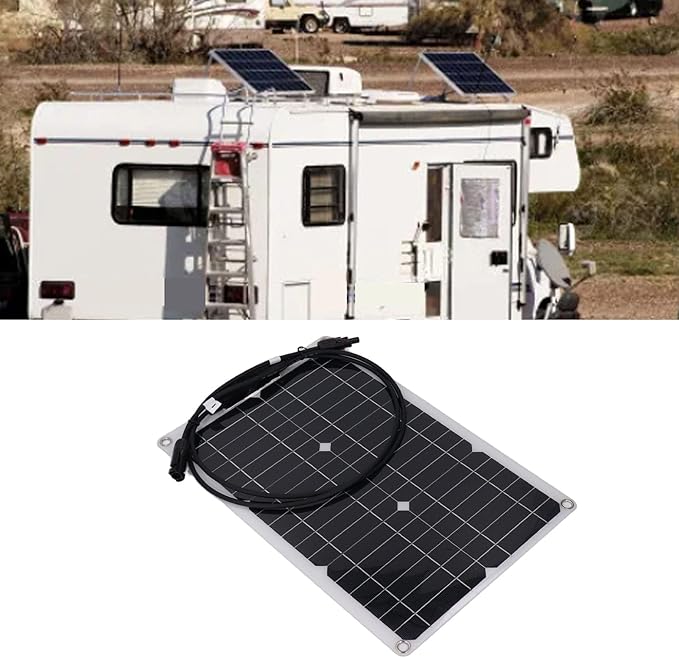 20W 18V Flexible Solar Panel Monocrystalline Solar c harge Board for 12V Battery Security Camera System Marine RV Cabin Van Car Compact and Lightweight