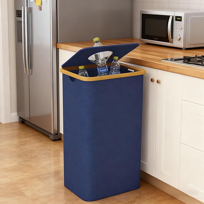 hejhncii Pack of 1 Large Capacity University Cloth Storage Container 100L Collapsing for Easy Bending Home Garage Otherwise Office Storage Handsfree Lid