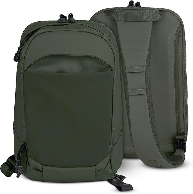 Vertx Urban Ghost Tactical Sling Bag (10L) – Durable Ripstop CCW Carry Pack with Rapid Access Tab Lockable Zippers Rudder Green - One Size