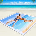 Beach Blanket Waterproof Sandproof Beach Mat 79 X 83/10'x9'for 2-8 Adults Quick Drying Outdoor Picnic Mat Beach Accessories for Travel Camping Hiking