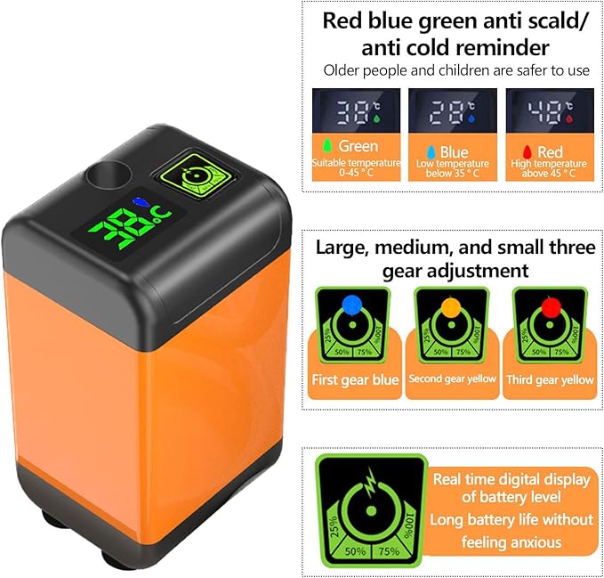 Easy Carry Electric Camping Shower with Rechargeable Pumps &amp Inflatable Water Bag Showers Systems for Outdoor Activity Multipurpose Rechargeable Camp Shower with Powerful Pumps