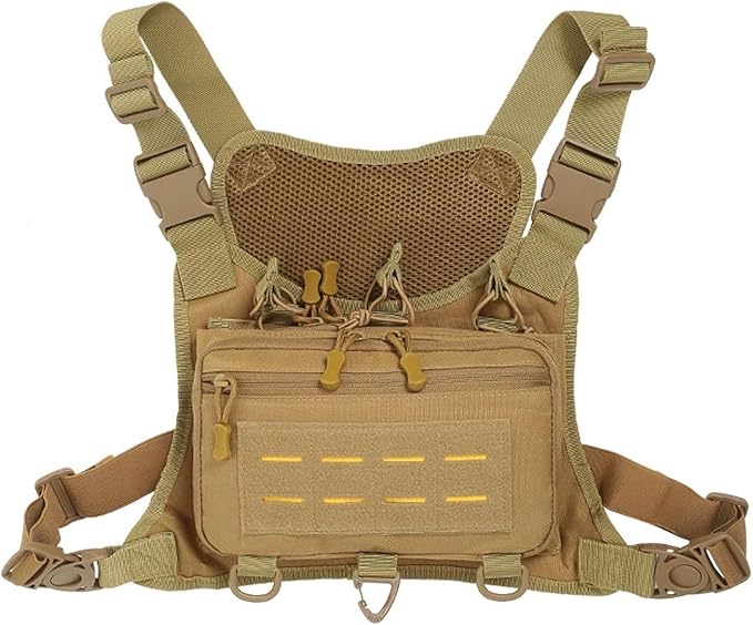 Tactical Chest Pack EDC Chest Bag Utility Molle Chest Rig Fishing Chest Pouch for Daily Life Cycling Camping Hiking
