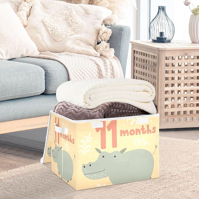 11_months Storage Bin with Lid Collapsible Organizer Bins Storage Box with Lids for Home Studyroom Home Decor