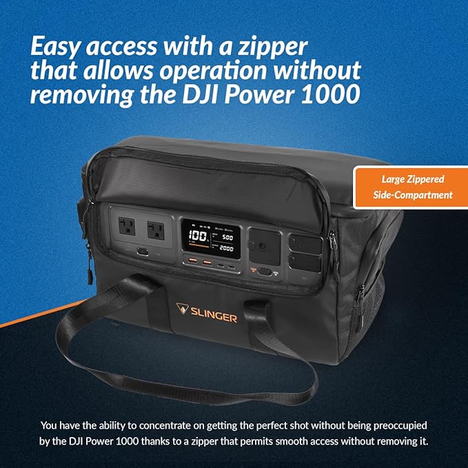 SLINGER Storage Protective Bag for DJI Power 1000 Portable Power Station Black